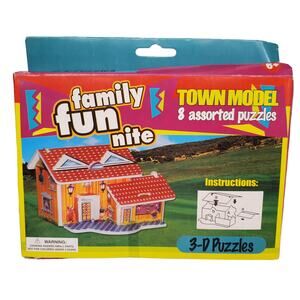 Family Fun Nite 3D Puzzles Town Model 8 Assorted Puzzles Vintage Toys